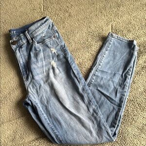 LOFT - modern skinny ankle Distressed Jeans